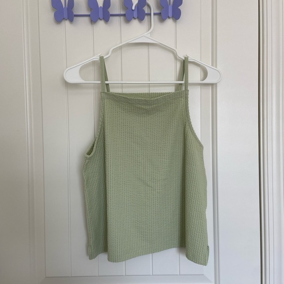 Madewell Tops - EUC | Madewell women’s light‎ green ribbed textured high neck tank top XS